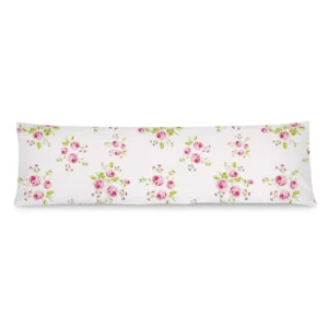 Seitenschläferkissen mit Baumwollbezug mit Blumen für ergonomische Schlafposition und Entlastung von Rücken und Beinen, geeignet für Pflege und Alltag.