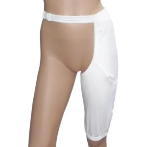 Einbeinhose Beinbeutel Halterung mit Seitentasche. Sicherer Halt für Urinbeutel bis 750 ml, komfortabel, diskret und individuell anpassbar.